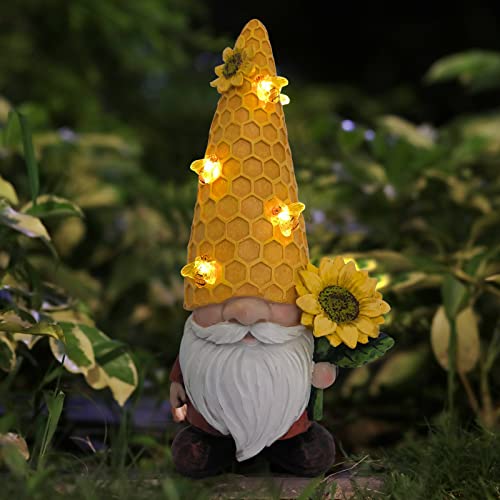 REYISO 12.3 Solar Gnomes Garden Statues-Resin Summer Gnomes Figu...