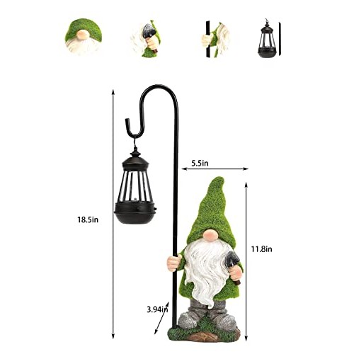REYISO 12IN Solar Outdoor Gnomes Garden Statues Clearance - Funny ...
