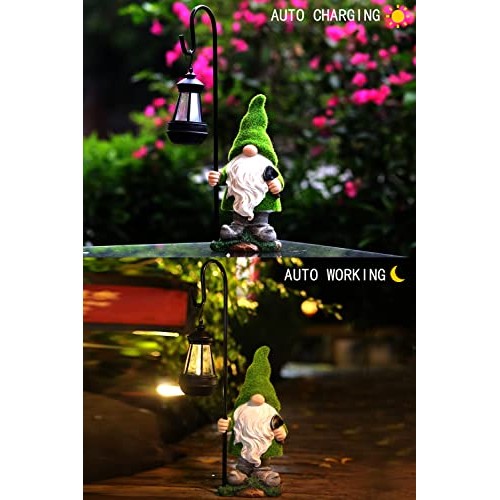 REYISO 12IN Solar Outdoor Gnomes Garden Statues Clearance - Funny ...