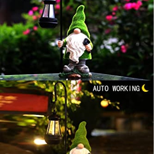 REYISO 12IN Solar Outdoor Gnomes Garden Statues Clearance - Funny ...