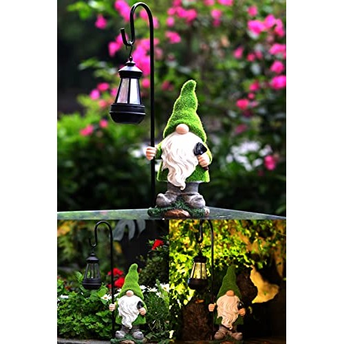 REYISO 12IN Solar Outdoor Gnomes Garden Statues Clearance - Funny ...