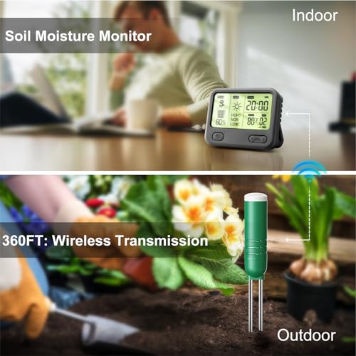 Reyke Soil Moisture Meter for Plants, 4-in-1 Soil Tester for Moist...