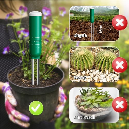 Reyke Soil Moisture Meter for Plants, 4-in-1 Soil Tester for Moist...
