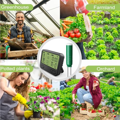 Reyke Soil Moisture Meter for Plants, 4-in-1 Soil Tester for Moist...