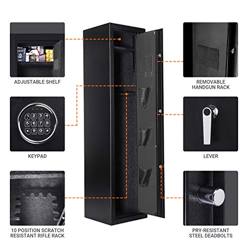 REYLEO Rifle Safe,Quick Access 7-10 Storage, Large Safes f...