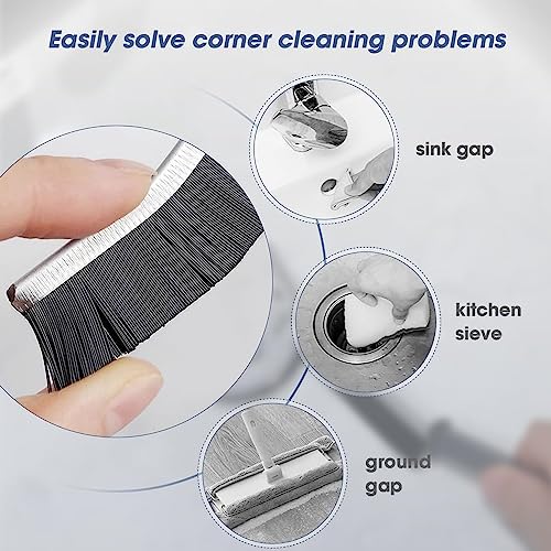 Hard-Bristled Crevice Cleaning Brush, Grout Cleaner Scrub Brush De...