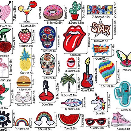 Patch 31PCS Assorted Styles Embroidered Sew On/Iron On Patches App...