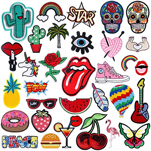 Patch 31PCS Assorted Styles Embroidered Sew On/Iron On Patches App...