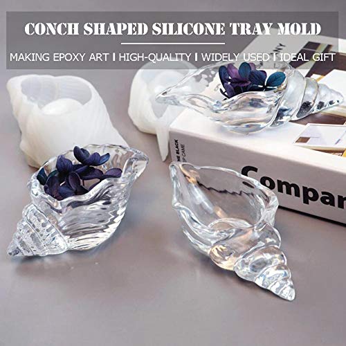 2PCS Silicone Conch Shaped Tray Mold Creative Sea Snail Epoxy Resi...