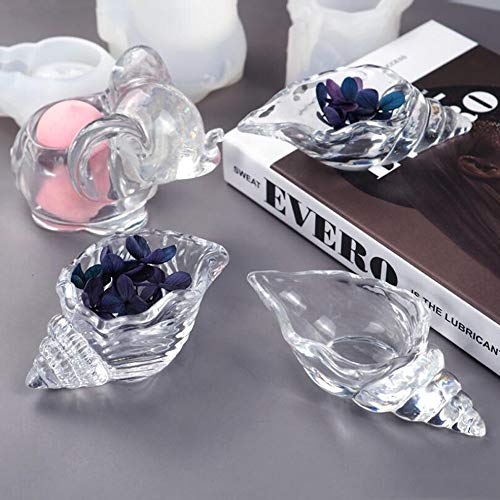 2PCS Silicone Conch Shaped Tray Mold Creative Sea Snail Epoxy Resi...