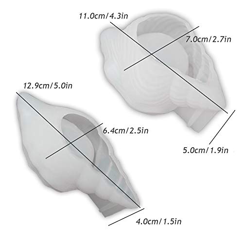 2PCS Silicone Conch Shaped Tray Mold Creative Sea Snail Epoxy Resi...
