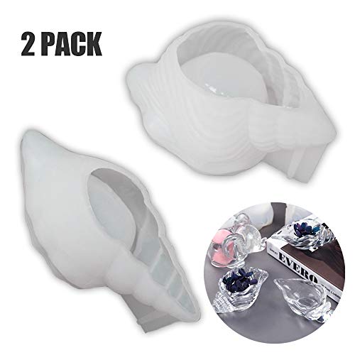2PCS Silicone Conch Shaped Tray Mold Creative Sea Snail Epoxy Resi...