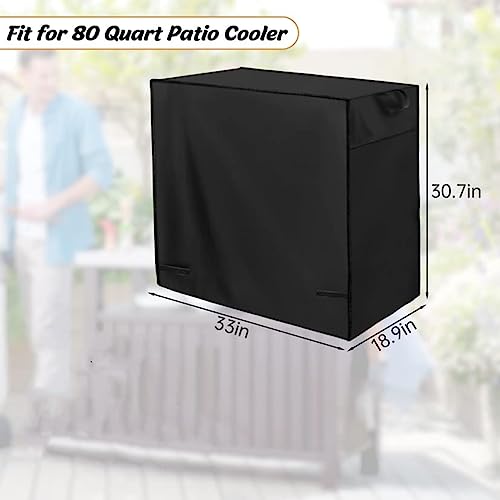 Patio Cooler Cart Cover, Fits for Most 80 Quart Rolling Cooler Car...