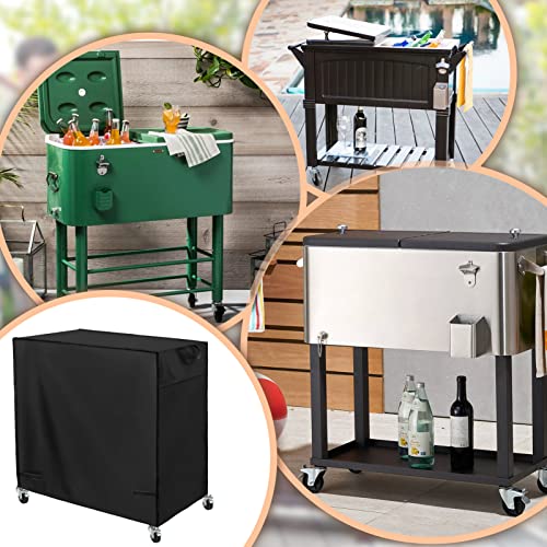 Patio Cooler Cart Cover, Fits for Most 80 Quart Rolling Cooler Car...