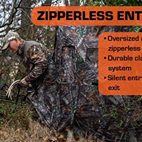 RHINO Blinds R150-RTE 3 Person Hunting Ground Blind, Realtree Edge