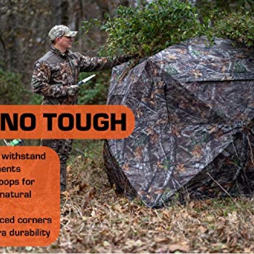 Rhino Blinds R200-MOC 3 Person Hunting Ground Blind, Mossy Oak Bre...