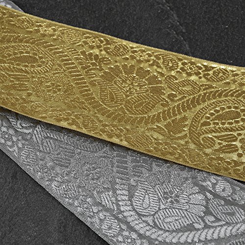 Ribbon 4-Yards 3 Metallic Jacquard Trim, SMB-76 Gold