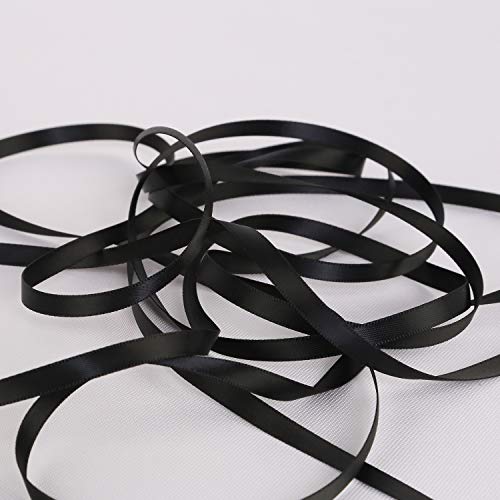 Ribbonitlux 1/4 Wide Double Face Satin Ribbon 25 Yards 030-Black...