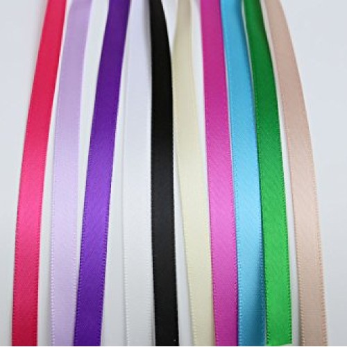 Ribbonitlux 1/4 Wide Double Face Satin Ribbon 25 Yards 030-Black...