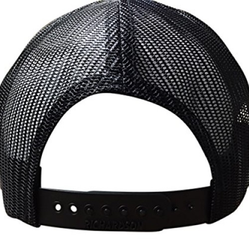 Richardson 112 Mesh Back Trucker Cap Snapback Hat, Black / Charcoa...