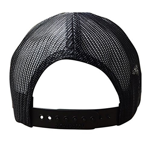 Richardson 112 Mesh Back Trucker Cap Snapback Hat, Black / Charcoa...