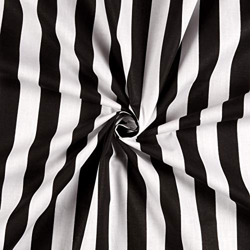 Richland Textiles 1 in. Stripe Black/White Fabric By The Yard