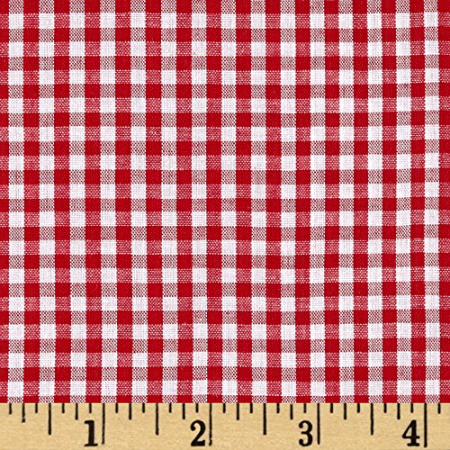 Richland Textiles Red Wide Width 1/8in Gingham Check White Fabric ...