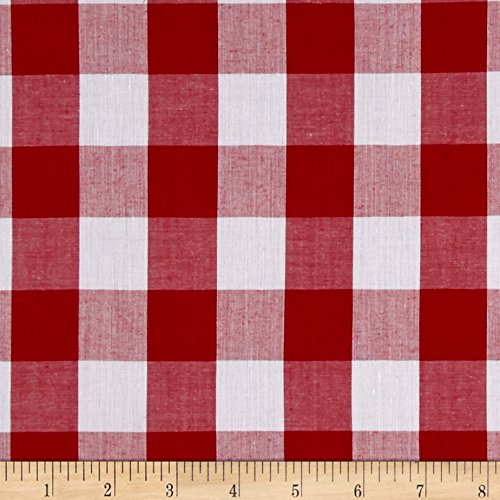 Richland Textiles Richcheck 60 Gingham Check 1 Fabric, Red, Fa...