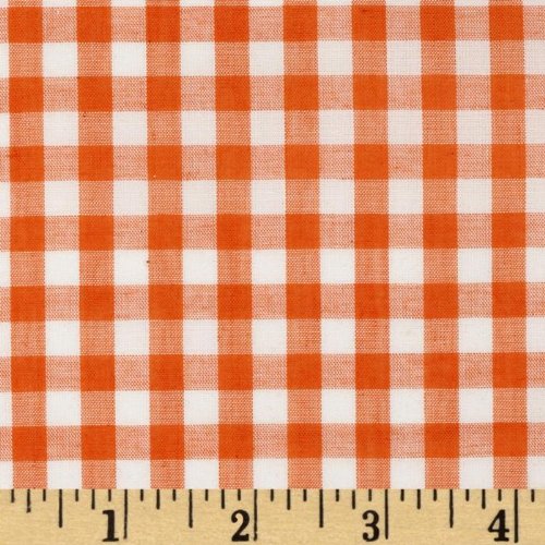 Richland Textiles Wide Width 1/4 Gingham Check Fabric, Orange, F...