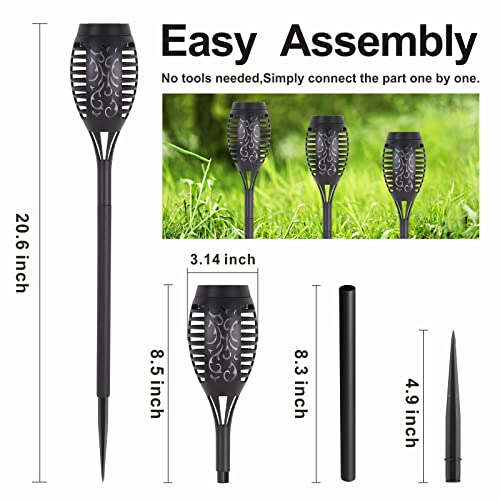 RIDALUX Upgraded Solar Outdoor Lights, 8 Pack Solar Torches Lights...