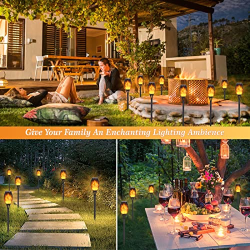 RIDALUX Upgraded Solar Outdoor Lights, 8 Pack Solar Torches Lights...