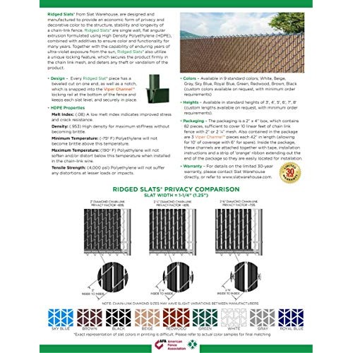 Ridged Slats Slat Depot Single Wall Bottom Locking Privacy Slat fo...