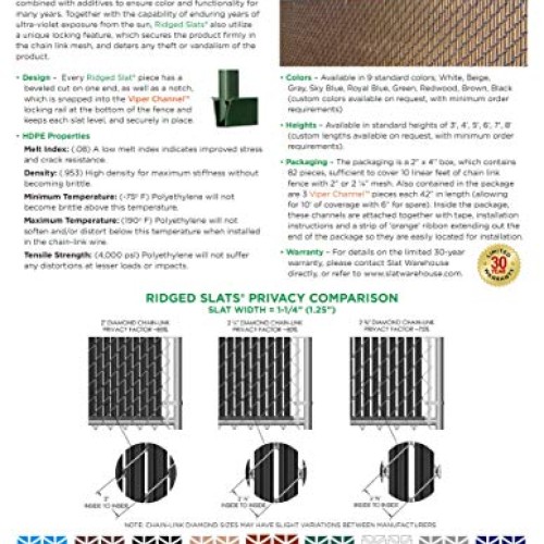 Ridged Slats Slat Depot Single Wall Bottom Locking Privacy Slat fo...