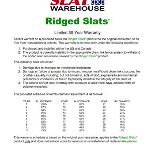 Ridged Slats Slat Depot Single Wall Bottom Locking Privacy Slat fo...