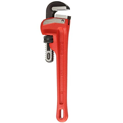 RIDGID 31010 Model 10 Heavy-Duty Straight Pipe Wrench, 10-inch Plu...