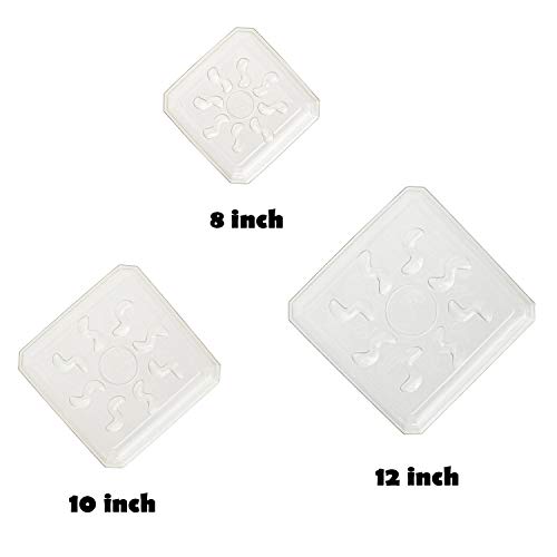 Riefie 5 Pack of 8 inch Plastic Saucer, Square Clear Drip Trays fo...