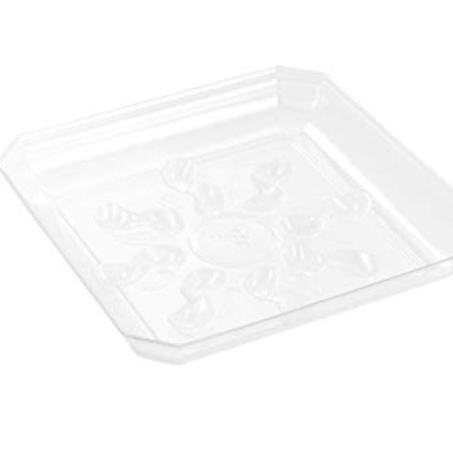 Riefie 5 Pack of 8 inch Plastic Saucer, Square Clear Drip Trays fo...