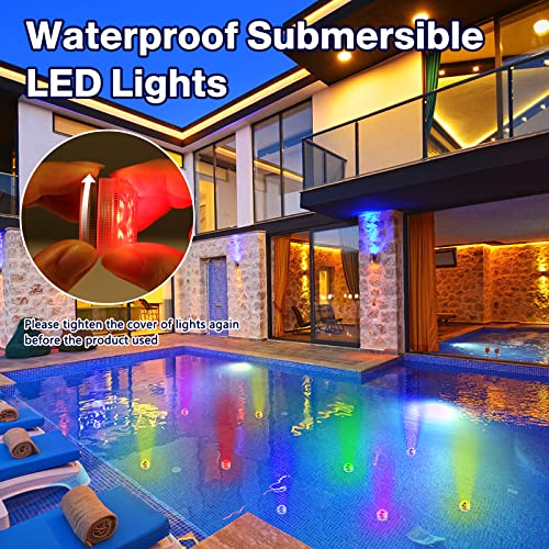 Mini Submersible LED Lights, Waterproof LED Tea Lights Candle with...