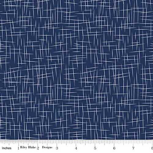 Flannel Riley Blake Hashtag Navy Blue Fabric Sold by The Yard
