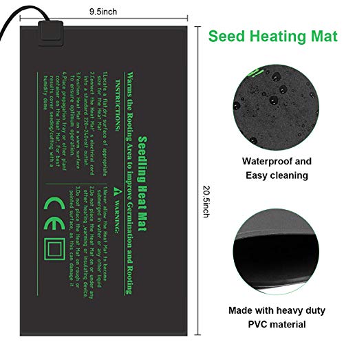 RIOGOO 9.5x20.5 Seedling Heat Mat and Thermostat Controller 68-1...