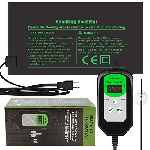 RIOGOO 9.5x20.5 Seedling Heat Mat and Thermostat Controller 68-1...