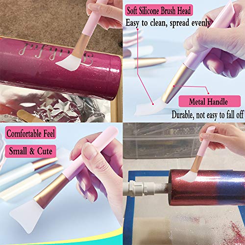 Silicon Epoxy Brushes Set for Making Epoxy Glitter Tumblers, Reusa...