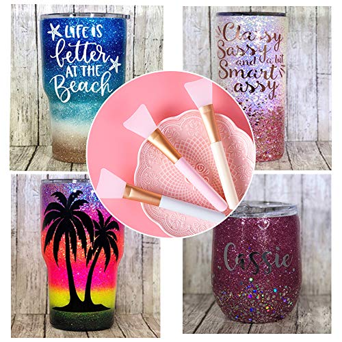 Silicon Epoxy Brushes Set for Making Epoxy Glitter Tumblers, Reusa...