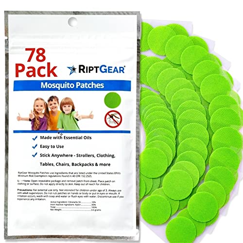 RiptGear Mosquito Patches - 78 Pack of Bug Stickers for Kids and A...