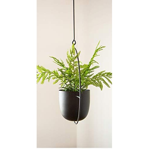 RISEON Boho Black Metal Plant Hanger,Metal Wall and Ceiling Hangin...