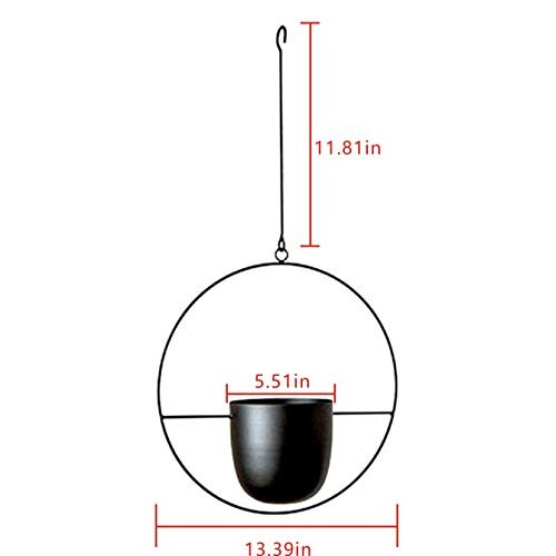 RISEON Boho Black Metal Plant Hanger,Metal Wall and Ceiling Hangin...