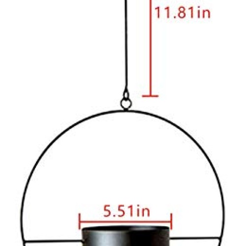 RISEON Boho Black Metal Plant Hanger,Metal Wall and Ceiling Hangin...
