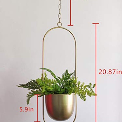 RISEON Boho Gold Metal Plant Hanger,Metal Wall and Ceiling Hanging...