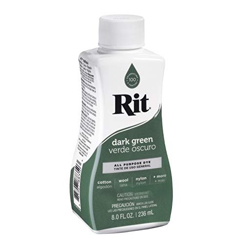 Rit 01794000701 Liquid Fabric Dye, 8-Ounce, Dark Green, 1-Pack, 8 ...