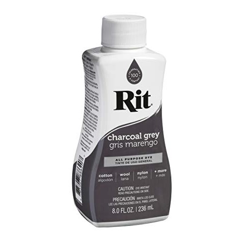Rit 88620 All-Purpose Liquid Dye, 8 oz, Charcoal Grey